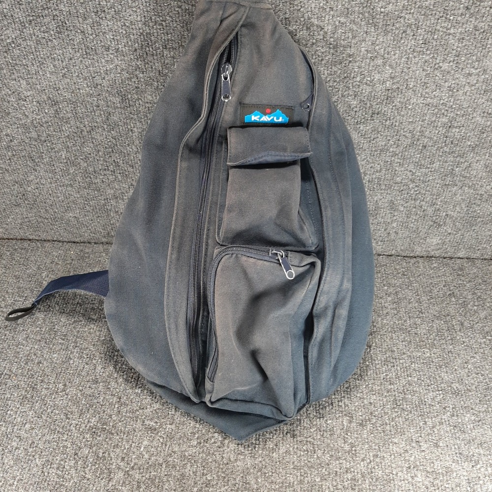 KAVU Rope Bag Sling Backpack OS Charcoal Gray Unisex Canvas Outdoor Bag